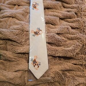 Men’s 100% Pure Linen White Tie embroidered tie Positano Italian Fish theme New